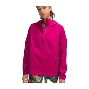 Lululemon Stretch Waterproof Hiking Half Zip Pullover Jacket Wild Berry Size 12